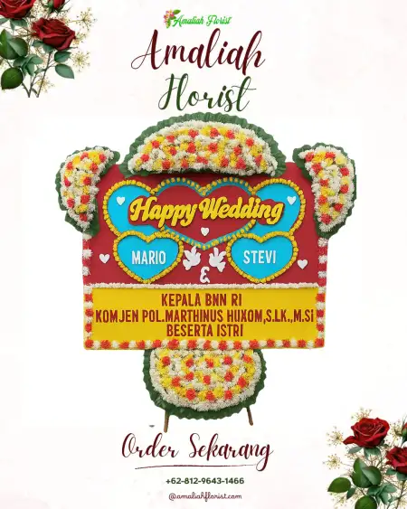 Papan Bunga Pernikahan Jerambah Gantung